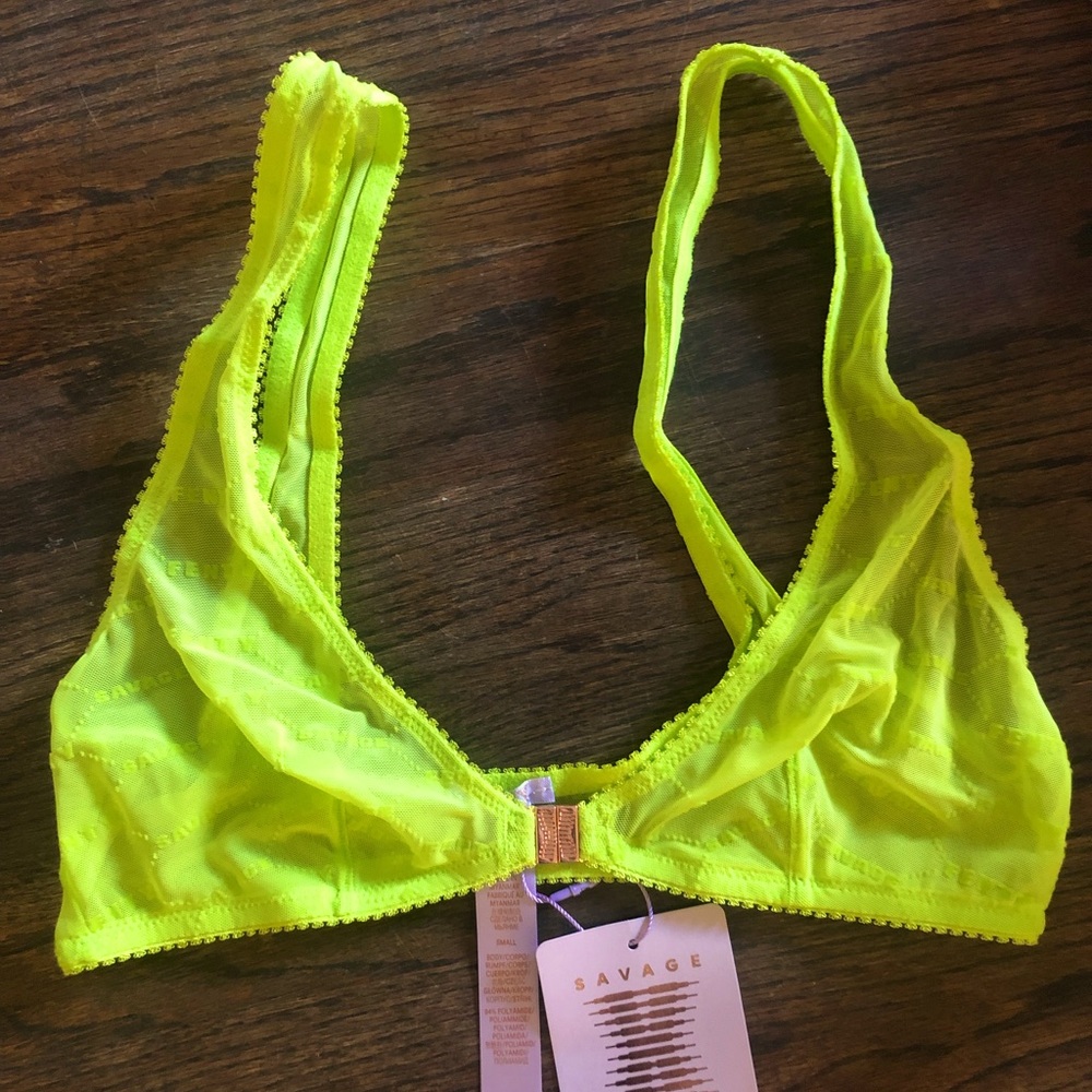 Savage X Fenty Neon Yellow Lace Bralette
